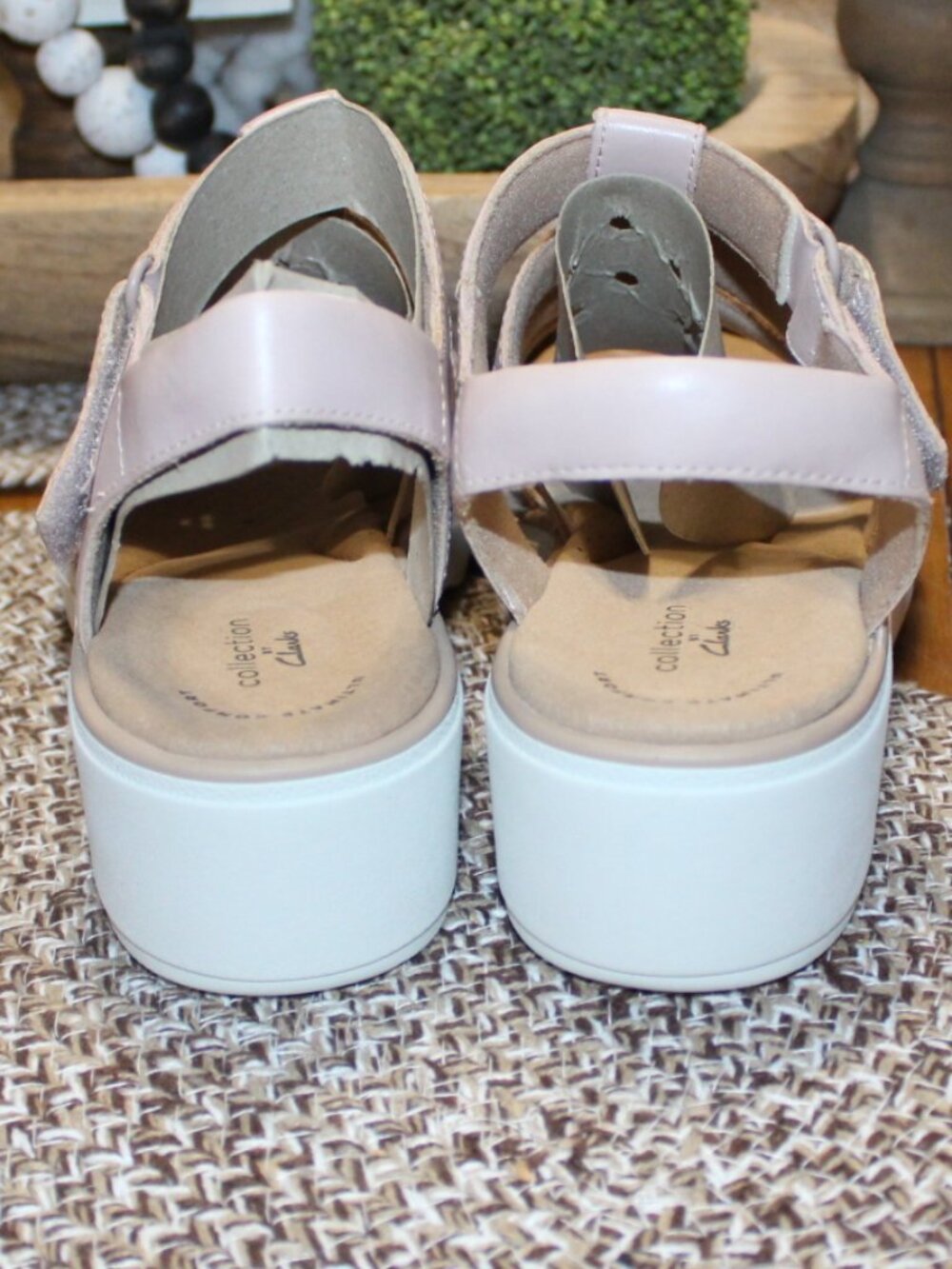 NWT Clark Jillian Quartz (Dusty Rose) wedge sandals, women's 9 12 WIDE. NICE! - Picture 11 of 11